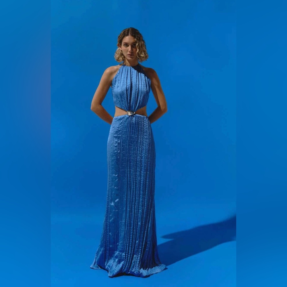Baobab Lexi Backless Maxi Dress in Zircone Blue